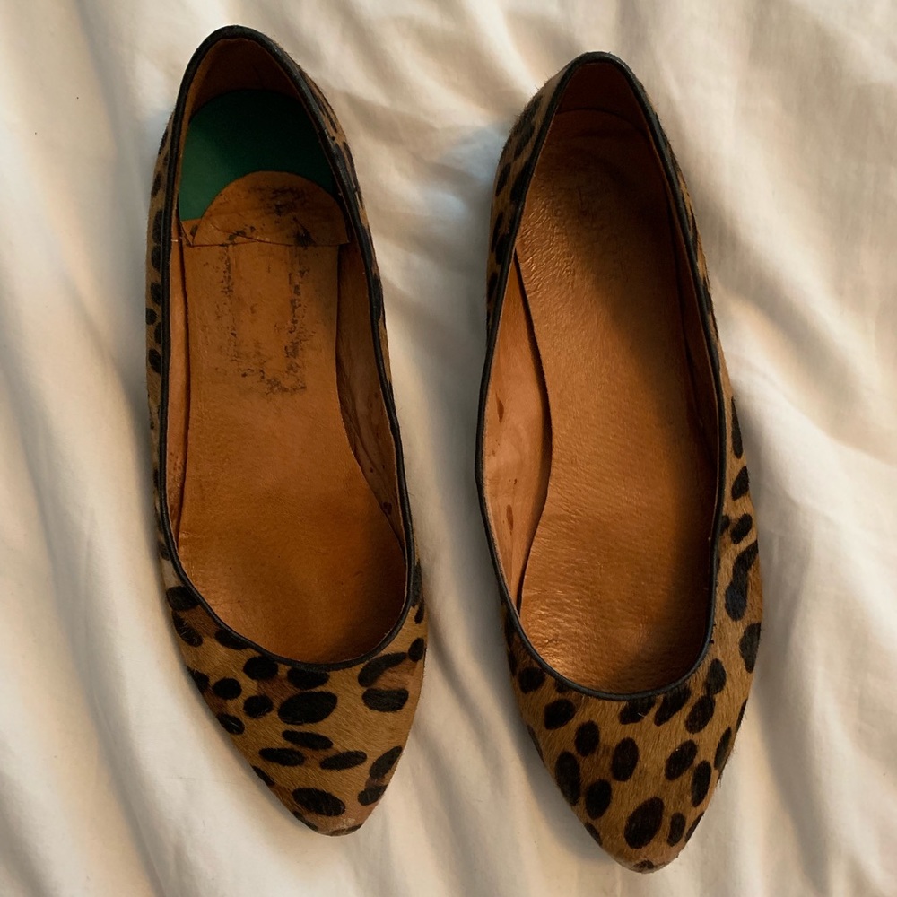 J. Crew Calf Hair Leopard Flats
